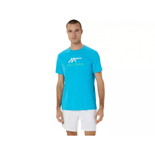 Asics Court graphic tee 2041A304-418 digital aqua