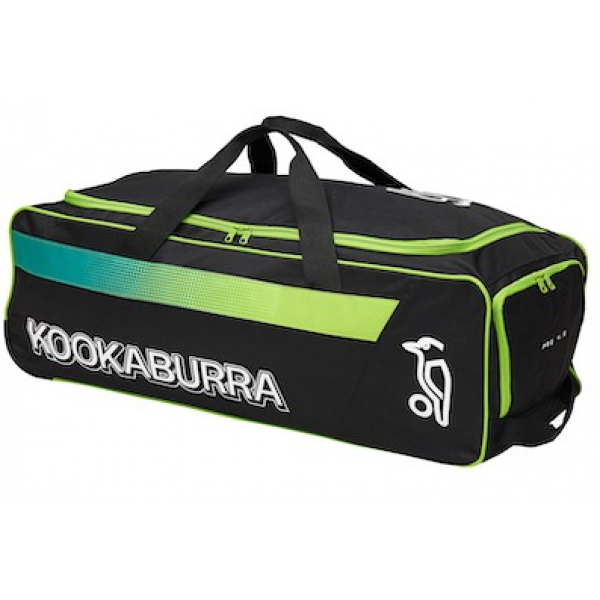 Kookaburra Pro 4.0 Wheelie Bag Black/Lime Cricket Bag